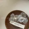 Brincos de Flor e Pérola Personalizados, Agulhas de Prata 925 Exquisitas, Design de Nicho de Alta Qualidade, Brincos Femininos Exagerados com Elegante~