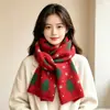 Bufanda Roja Transfronteriza para Mujer Otoño e Invierno Protector de Cuello Bufanda de Cuadros Rombos Tendencia Japonesa y Coreana Regalo de Fiesta Anual de Navidad Bufanda al por Mayor
