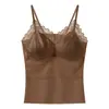 Comércio Exterior Transfronteiriço Mais Vendido Sexy Cetim Renda Camisola Copo Fixo Integrado Costas Bonitas Sem Costura Tamanho Grande Camiseta Base Feminina