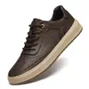 Transfronterizo 2025 Nuevos Zapatos de Hombre de Gama Alta Zapatos Casuales de Piel de Vaca Cuero Genuino para Hombre Zapatillas Versátiles Zapatos de Suela Gruesa de Moda para Hombre 45