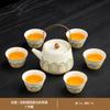 Conjunto de Chá Kung Fu Estilo Antigo Ruyao para Uso Doméstico Novo Modelo 2025 Luxo Leve Cerâmica de Alta Qualidade Gaiwan Bule e Xícaras Conjunto Completo