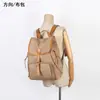 Mochila de Moda de Nicho, Bolso Versátil para Mujer, Mochila Escolar Casual, Mochila de Lona de Gran Capacidad con Cuero Genuino