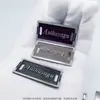 Marca Metálica Auihuyagu Texturizada Negra, Placa de Identificación de Producto Electrónico, Personalización de Logotipo de Marca de Dispositivo Digital
