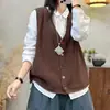 Nuevo Chaleco Cardigan de Punto con Botones Arcoíris y Cuello en V para Mujer Primavera 2025, Ropa Exterior Informal Versátil para Superponer 2511