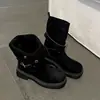 Botas de Plataforma Retro de Tacón Grueso para Mujer que Aumentan la Altura, Nuevas Botines Versátiles de Otoño 2026 para Combinar con Faldas