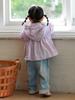 Jaqueta Infantil para Bebê Menina Proteção Solar Infantil Nova Verão Roupa para Passeio Cor Pura com Capuz Amigável à Pele Respirável Jaqueta de Proteção Solar