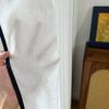 Estilo Francés Medio Hilo de Lino Borde Negro Alta Calidad Ligero Transparente e Impermeable Sala de Estar Balcón Sombreado Como Retro Lujo Ligero Pantalla para Ventana