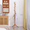 Perchero de Madera Maciza Sala de Estar Rama Colgador de Ropa Oficina Habitación Mesita de Noche Dormitorio Hogar Perchero de Piso Vertical