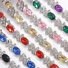 Fornecimento Transfronteiriço Joias Coloridas em Forma de Cruz Zircônia Sete Cores Pulseiras Europeias e Americanas Multicoloridas Opcionais Pulseiras Femininas Atacado