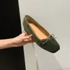Zapatos planos de punta fina con lazo, zapatos Mary Jane retro sin cordones, de gamuza con punta cuadrada, nueva colección de otoño 2026 para mujer