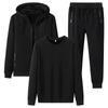 Conjunto de Sudadera con Capucha de Algodón para Hombre Pullover Forrado de Polar Deportivo para Hombre Conjunto Cálido de Tres Piezas con Opción de Estampado de Logo Forrado de Polar para Calidez