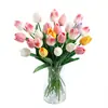 Buquê de tulipa artificial de PU haste única adereços para fotografia de casamento flores artificiais decoração de casa arranjos florais atacado