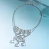 Collar con Borlas de Gota de Agua con Pedrería Diseño de Personalidad Europeo y Americano Sentido de la Moda Exquisita Cadena para Clavícula Lujo Ligero Sentido de Alta Gama Accesorio para el Cuello para Mujeres