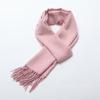 Bufanda Explosiva Transfronteriza de Cachemira para Otoño e Invierno, Cepillada de Color Sólido, Europea y Americana, Combinable con Todo, Bufanda con Flecos, Chal Cálido para Mujer