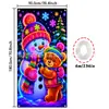 Tela colgante fluorescente de Navidad Papá Noel renos muñeco de nieve cachorro bandera de tela neón decoración de fiesta navideña transfronterizo