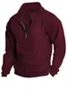 Estación Independiente Transfronteriza Sudadera de Terciopelo para Hombre Cuello Alto Media Cremallera Manga Larga Talla Europea Sudadera de Moda