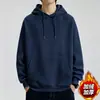 Moletom com capuz estilo americano high street transfronteiriço para homens, outono e inverno, forrado com fleece, jaqueta hoodie casual solta e estilosa para adolescentes