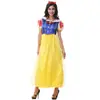 Vestido de Blancanieves Azul, Amarillo y Blanco, Vestido de Adulto sin Mangas, Disfraz de Cosplay para Halloween / Fiesta Temática