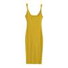 Vestido de Alça de Ombro Estilo Europeu e Americano com Torção para Mulheres Design com Tira nas Costas Saia Base na Cintura Saia Longa