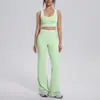 Top esportivo sem costura com blocos de cor transfronteiriços, calça de yoga justa com costas bonitas, calça pantalona de cintura alta, conjunto esportivo de yoga