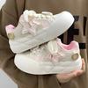 Sapatos Puff de Estilo Japonês Cor Leite 2025 Outono Novo Solado Grosso Nicho Versátil Fofo Kt Cat Tênis Esportivos Casuais