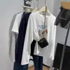 Nueva Camiseta de Algodón Puro de Manga Larga Estilo Hong Kong Súper Popular Otoño Moda Femenina Dulce y Picante Perezoso Interior Holgado Top Estampado