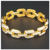 Suministro transfronterizo pulsera de cadena cubana Hip hop para hombre prismática cuadrangular de venta caliente europea y americana cadena de pulsera