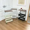 Carrito de almacenamiento móvil con ruedas, estante de piso de varios niveles para snacks en la sala de estar, estante organizador removible para el baño