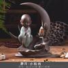 Inciensario de reflujo Zen creativo de gran venta Exquisito quemador de aromaterapia de cerámica de arcilla púrpura Pieza de decoración de incienso para escritorio en casa para interiores