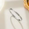 Pulseira de Aço Titânio com Zircônia e Diamantes Completos, Moda Sem Desbotamento, Pulseira de Nicho de Luxo Leve para Mulheres, Joia de Alto Padrão com Temperamento