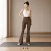 Pantalones de yoga acampanados con forro polar para otoño e invierno para mujeres petite, leggings de tiburón de cintura alta, pantalones de campana fitness que levantan el trasero y adelgazan