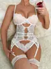 Body de Lencería Erótica Amazon, Chaleco de Encaje Transparente, Prenda Sexy Ajustada con Aros, Estilo Europeo y Americano