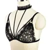 Bambú como ropa Amazon nuevo transfronterizo colgante de cuello encaje reunido perspectiva de malla tentación ropa interior sexy