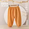 Calça anti-mosquito para bebê, tipo fina para primavera e verão, calça longa de gaze 100% algodão Classe A, calça lanterna de verão para atividades ao ar livre para meninos e meninas
