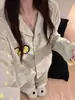 Pijama dulce y lindo estilo niña de lunares, conjunto de dos piezas cárdigan de manga larga y pantalón largo para primavera y otoño, ropa para el hogar de dormitorio estudiantil