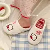 Chinelos de Algodão Autênticos de Gato Hello Kitty, Chinelos de Casa Confortáveis e Modernos para Inverno para Mulheres, Sapatos Quentes para Maternidade, Sapatos de Algodão