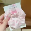 Elástico de Cabelo Xadrez Doce e Fofo do Gato Kt da Sanrio para Mulheres, Simples e Despojado, Elástico de Cabelo Versátil, Elástico de Cabelo, Acessórios de Cabelo para Mulheres