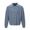 Moda Outono/Inverno Masculina Estilo Japonês Estilo Acadêmico Suéter Simples de Tricô Masculino Preguiçoso Solto Versátil Cardigã com Lapela