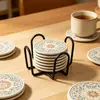 Suporte de Armazenamento para Porta-Copos de Ferro Preto Clipe em U Organizador de Mesa Porta-Copos para Mesa de Escritório
