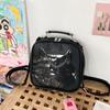 Bolsa transparente para pines de gatito lindo japonés, bolsa para bebé cruzada portátil casual coreana, mini mochila de PU