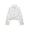 Atacado de Roupas Femininas Transfronteiriças Estilo Europeu e Americano Primavera Nova Casual Personalidade Solta Poá Plissado Jaqueta Casaco