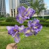 3 cabezas Monet gran iris flor artificial decoración del salón de bodas flor falsa al por mayor