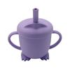 Vaso de Paja de Silicona para Bebé con Tapa, Entrenamiento para Beber Agua Anti-Caída y Anti-Escaldaduras, Vaso para Aprender a Beber para Niños, Punto de Fábrica Transfronterizo