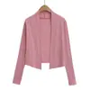 Conjunto de Primavera/Verano: Cárdigan de punto de manga larga con protección solar, top sin mangas de cuello alto, falda plisada de longitud media, traje de poliéster para mujer