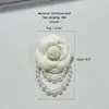 Broche de flor de camelia y perla estilo Chanel, pin de tela tridimensional, accesorio de alta gama, venta al por mayor