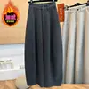 Calças Casuais com Forro de Fleece Outono e Inverno para Mulheres 2026 Estilo Coreano Versátil Cintura Alta Soltas Retas Jogger Calças de Moletom 9105