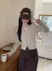 Nuevo top cárdigan de estilo nicho, camiseta sexy de manga larga ajustada de un solo botón para otoño con una vibra pura y seductora