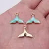 16X17Mm 1g Pulseira Colar Brincos Pingente Cauda de Baleia Óleo Pingado Cauda de Peixe Par Liga Acessórios de Joias Atacado