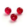 Fabricante de Wuzhou Venta al por mayor 5# Corindón Rojo Perlas Redondas de un Solo Agujero 3.0~20mm Perlas Ligeras de Corindón Agujero Único Corindón Rojo Sintético