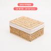 Cesta de Armazenamento Tecida Caixa de Armazenamento para Mesa de Centro de Mesa Caixa de Armazenamento para Roupas Cosméticos Cesta de Rattan Caixa de Armazenamento Armazenamento